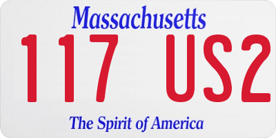 MA license plate 117US2