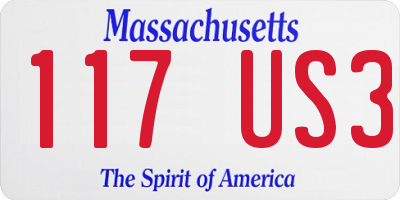 MA license plate 117US3