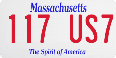 MA license plate 117US7