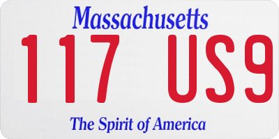 MA license plate 117US9