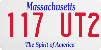 MA license plate 117UT2