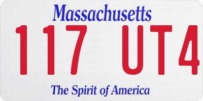 MA license plate 117UT4