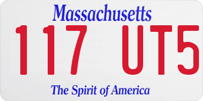 MA license plate 117UT5