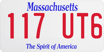 MA license plate 117UT6