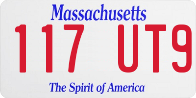 MA license plate 117UT9