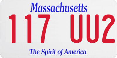 MA license plate 117UU2