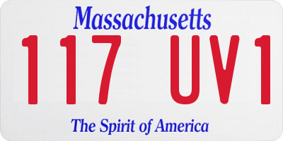 MA license plate 117UV1