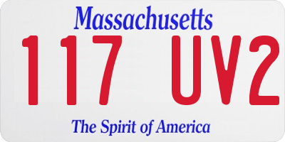 MA license plate 117UV2