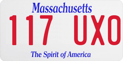 MA license plate 117UX0