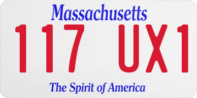 MA license plate 117UX1