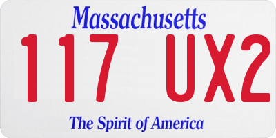 MA license plate 117UX2
