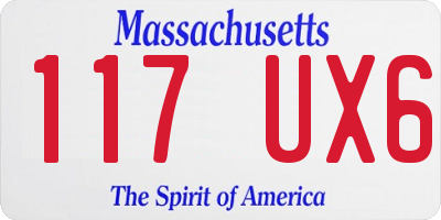 MA license plate 117UX6