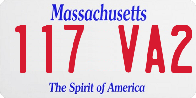 MA license plate 117VA2