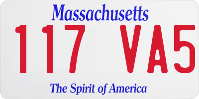 MA license plate 117VA5