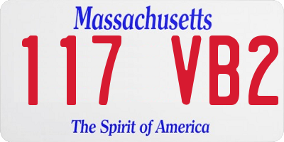 MA license plate 117VB2