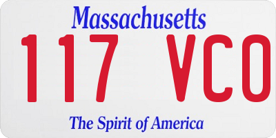MA license plate 117VC0