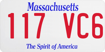 MA license plate 117VC6