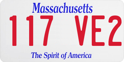 MA license plate 117VE2