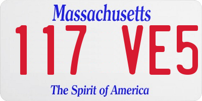 MA license plate 117VE5