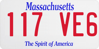 MA license plate 117VE6