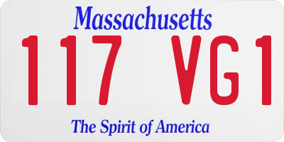 MA license plate 117VG1