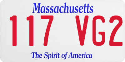 MA license plate 117VG2