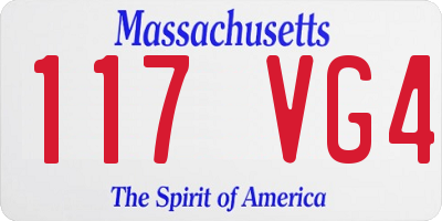 MA license plate 117VG4