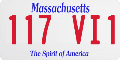 MA license plate 117VI1