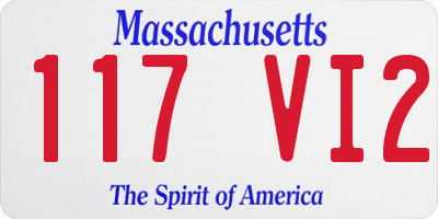 MA license plate 117VI2