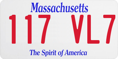 MA license plate 117VL7
