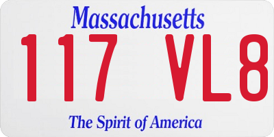 MA license plate 117VL8