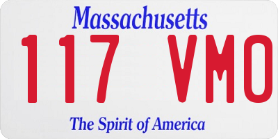 MA license plate 117VM0