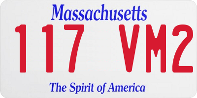 MA license plate 117VM2