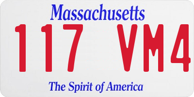 MA license plate 117VM4