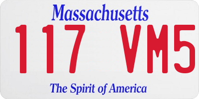 MA license plate 117VM5