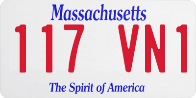 MA license plate 117VN1