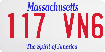 MA license plate 117VN6