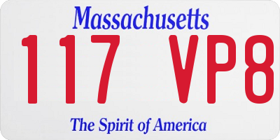 MA license plate 117VP8