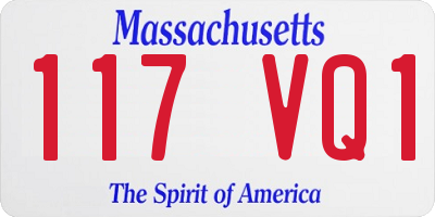 MA license plate 117VQ1