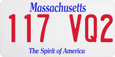 MA license plate 117VQ2