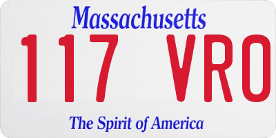 MA license plate 117VR0
