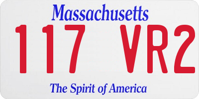 MA license plate 117VR2