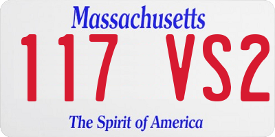 MA license plate 117VS2
