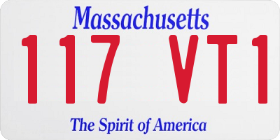 MA license plate 117VT1