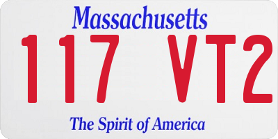 MA license plate 117VT2