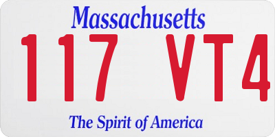 MA license plate 117VT4