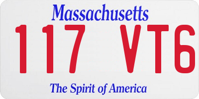 MA license plate 117VT6