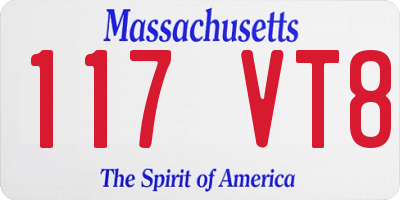 MA license plate 117VT8