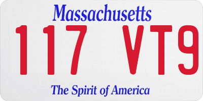 MA license plate 117VT9
