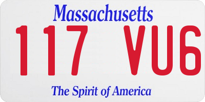 MA license plate 117VU6